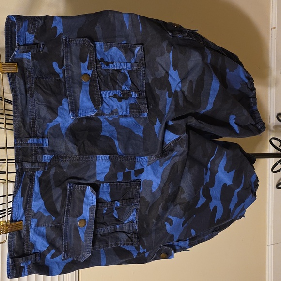 Blue Camouflage Men's Shorts 2XL (Jacqueline # 21) - Picture 3 of 3